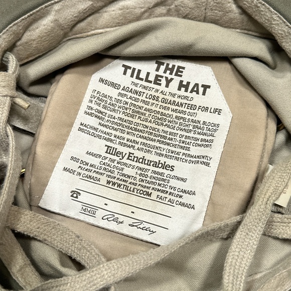 Tilley T5 Cotton Canvas Made in Canada Hiking Trek Brim Sun Hat Unisex 7 5/8 - Picture 9 of 13